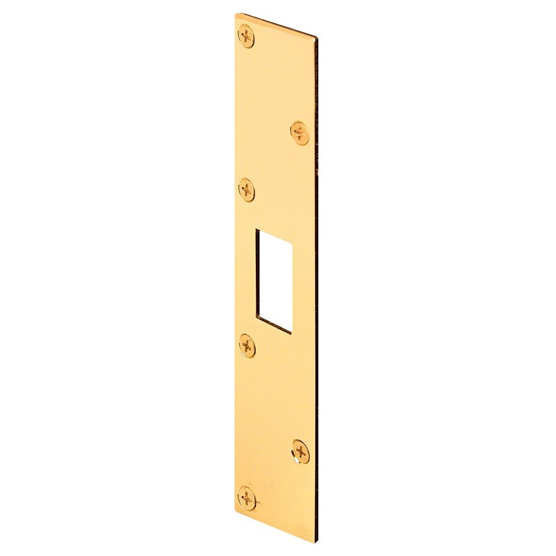 Defender Security U 9425 Super Deadbolt Strike, 7-13/16 in L, 1-5/8 in W, Steel, Brass