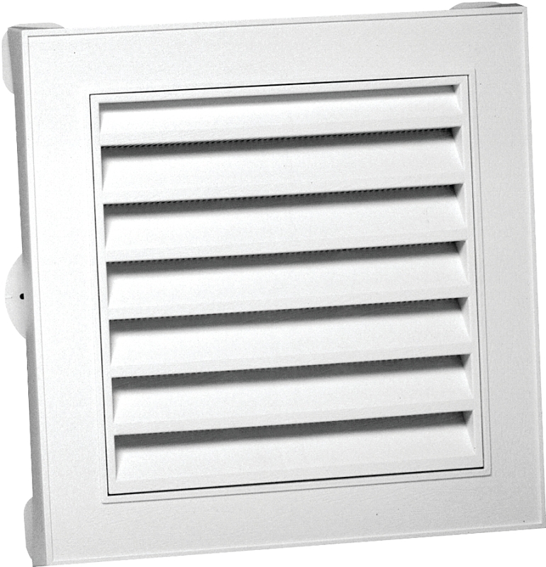 Duraflo 626043-00 Gable Vent, 15 in L, 15 in W, Square, Polypropylene, White