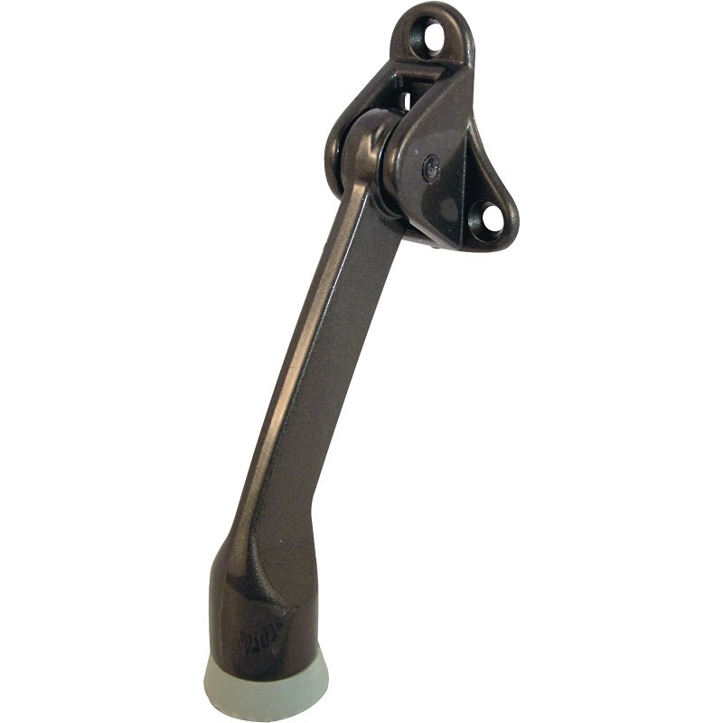 Prime-Line U 9152 Door Holder, 4-7/8 in H, Wall Mounting, Rubber/Zinc, Bronze