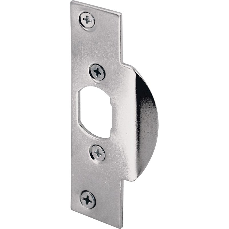 Defender Security U 9474 Security Latch Strike, 4-1/4 in L, 1-1/8 in W, Steel, Chrome-Plated