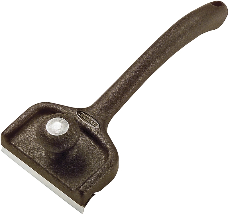 Hyde Black & Silver 10550 Pull Scraper, 5 in W Blade, 2-Edge Blade, HCS Blade, Polypropylene Handle, Angled Handle