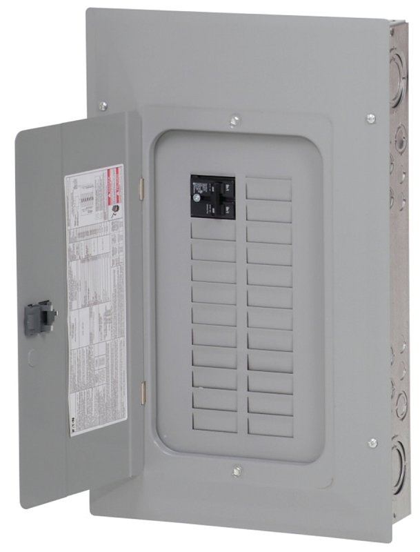 Eaton BRP20L125G Load Center, 125 A, 1-Pole, 20-Space, 40-Circuit, Main Lug, NEMA 1 Enclosure, Plug