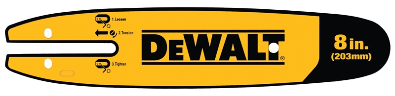 DEWALT DWZCSB8 Guide Bar, 8 in L Bar, 0.043 in Gauge, 3/8 in TPI/Pitch, 34-Drive Link