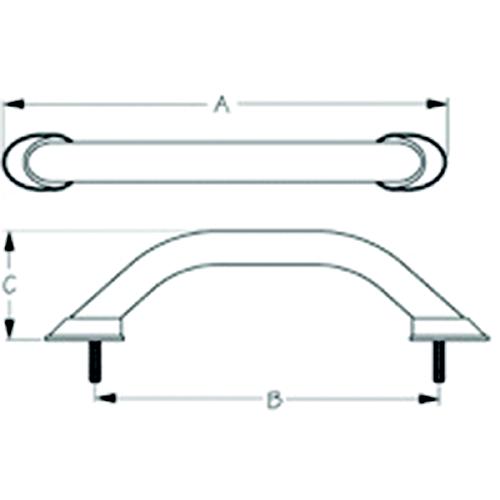 SeaDog LED 12V Stud Mount Hand Rail - (6) Blue LED's - Formed 304 Stainless - 5/16â³ Fastener