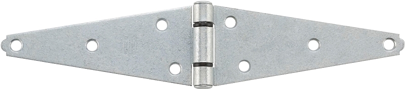 National Hardware N128-322 Strap Hinge, 2.43 in W Frame Leaf, Steel, Galvanized, Screw Mounting, 40 lb