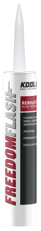 Kool Seal FreedomFlash Series KS0066920-01 Roof Repair Sealant, Gray, Liquid, 10 oz Cartridge, Pack of 6