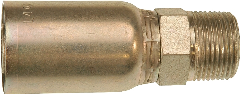 Gates MegaCrimp G25100-1616 Hose Coupling, 1 x 1 in Dia, 4.11 in, 1-11-1/2, Crimp x NPTF, Straight Angle, Steel, Zinc