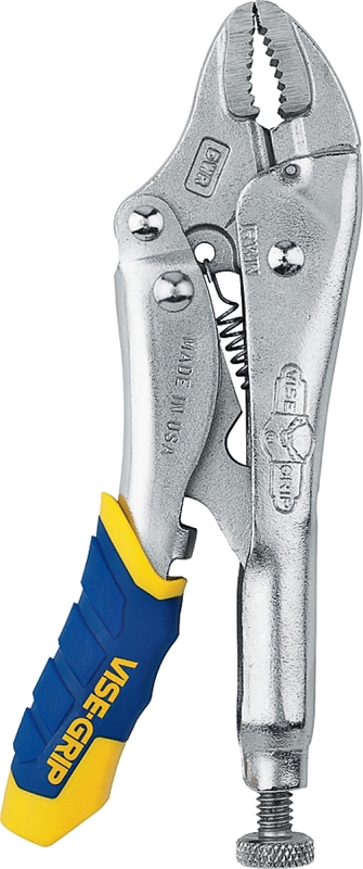 Irwin Fast Release Series 09T Locking Plier, 5 in OAL, 1-1/8 in Jaw Opening, Blue/Yellow Handle, Ergonomic Handle