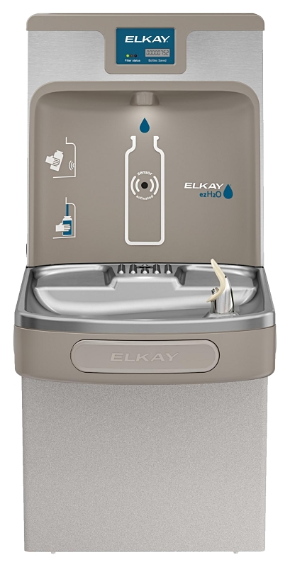 Elkay LZS8WSLP Bottle Filling Station and Cooler, 8 gph Cooler, Light Gray, ADA Compliant