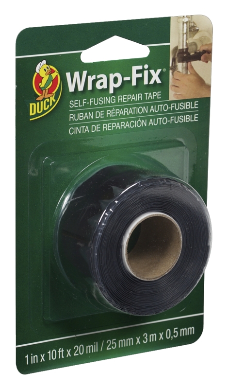 Duck 442055 Electrical Tape, 10 ft L, 1 in W, Silicone Backing, Black