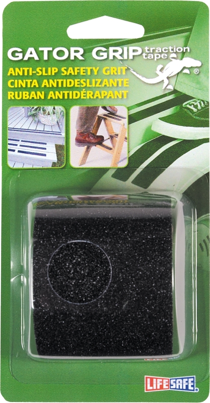 Incom Gator Grip RE172 Safety Grit Tape, 5 ft L, 2 in W, PVC Backing, Black