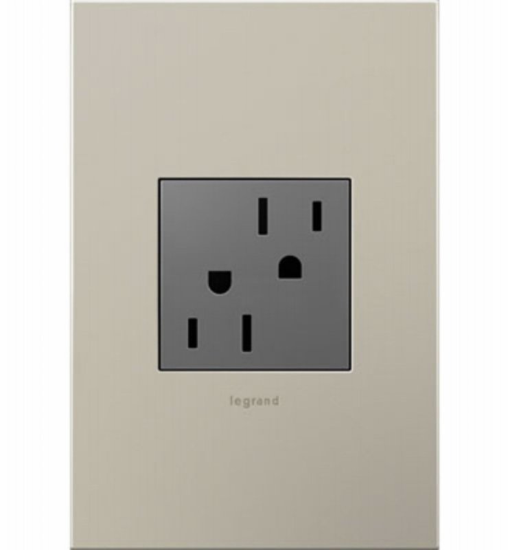 Legrand adorne Series ARTR152M4 2-Module Outlet, Brass/Polycarbonate/Steel, Magnesium, 2-Pole, Wall Mounting