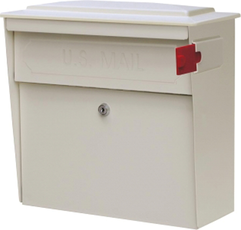 Mail Boss 7173 Townhouse MailBox, Steel, Galvanized/Powder-Coated, White, 15-3/4 in W, 7-1/2 in D, 16 in H