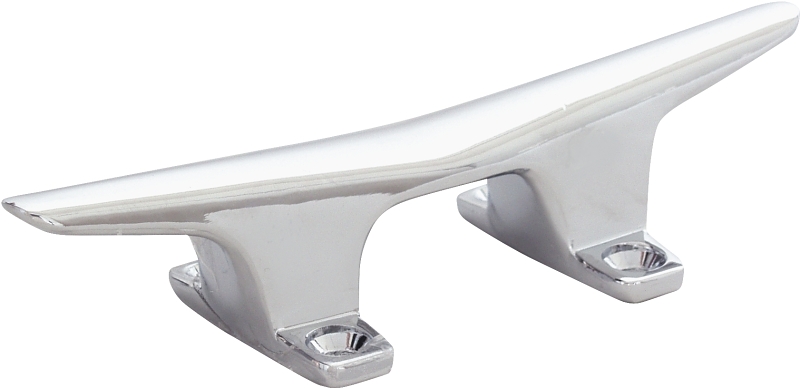 US Hardware M-081C Hollow Base Cleat, 6 in, Screw Mounting, Zamak, Silver, Perma-Plated Chrome