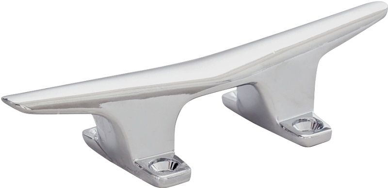 US Hardware M-023C Hollow Base Cleat, 4-1/2 in, Screw Mounting, Zamak, Silver, Perma-Plated Chrome