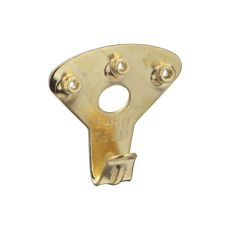 National Hardware V2532 Series N260-109 Premium Hanger, 75 lb, Steel, Brass-Plated, 3/8 in Opening, 7/16 in Projection