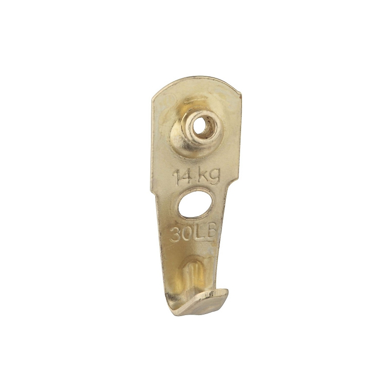 National Hardware V2532 Series N260-075 Premium Hanger, 30 lb, Steel, Brass-Plated, 5/32 in Opening