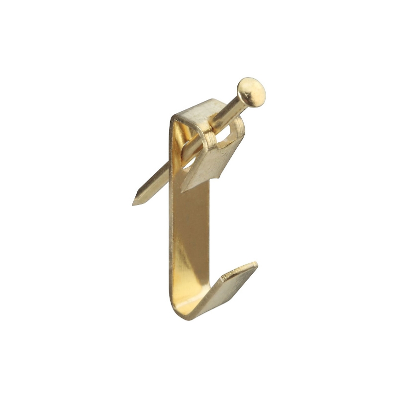 National Hardware V2530 Series N260-034 Picture Hanger, 30 lb, Steel, Brass-Plated
