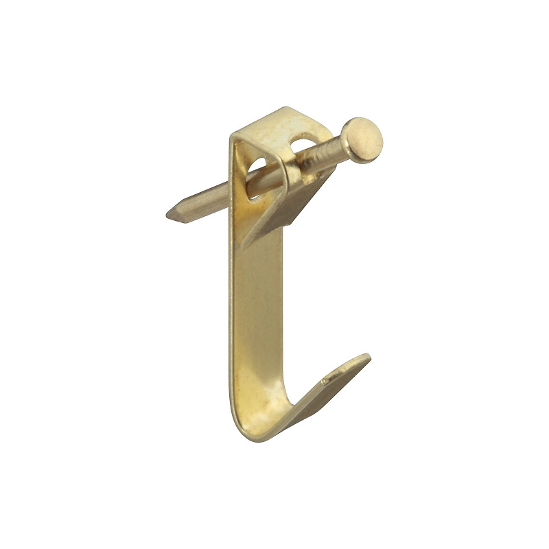 National Hardware V2530 Series N260-018 Picture Hanger, 10 lb, Steel, Brass-Plated