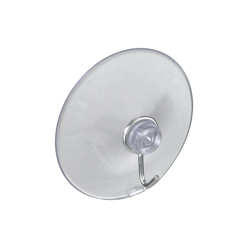 National Hardware V2524 Series N259-952 Suction Cup, Steel Hook, PVC Base, Clear Base, 2-1/4 in Dia Base, Pack of 5