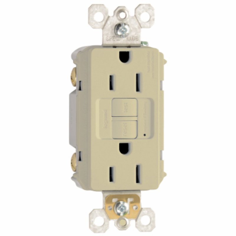 Legrand radiant Series 1597I3PKCC4 GFCI Duplex Receptacle, Nylon, Ivory, 2-Pole, 15 A, 125 VAC, NEMA: 5-15R