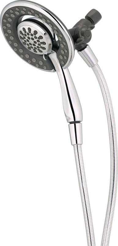 Delta In2ition Series 75488C 2-in-1 Shower, Round, 1/2 in Connection, IPS, 1.75 gpm, 4-Spray Function, Plastic, Chrome