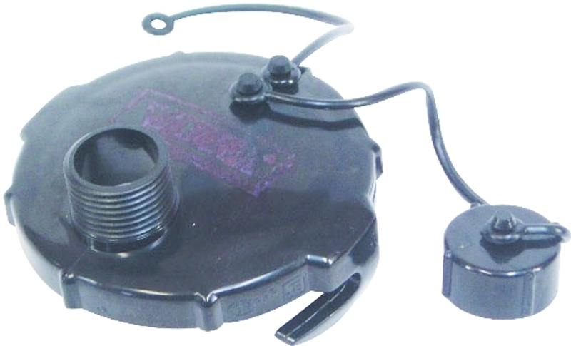 US Hardware RV-508B Termination Cap with Hose Outlet, 3 in ID, Male Hose, Plastic, Black