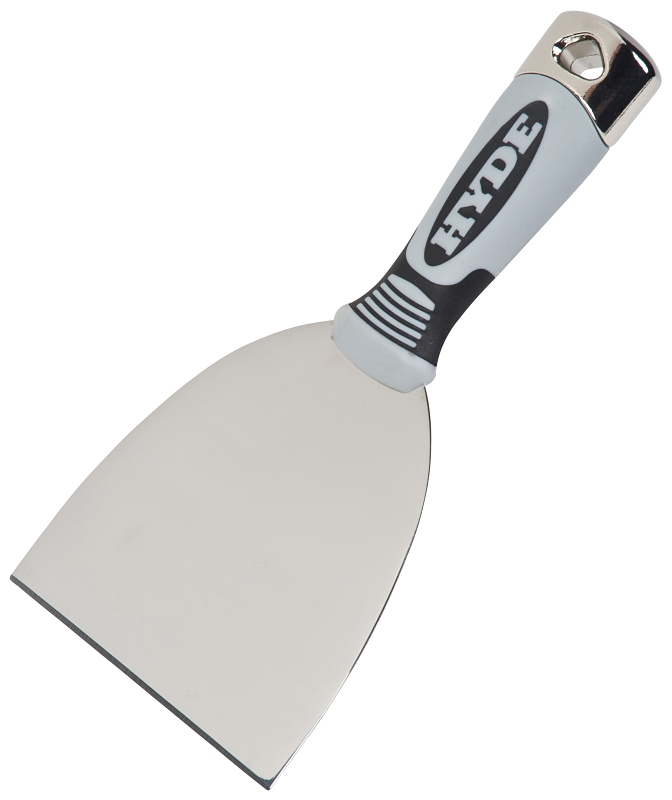 Hyde Pro Stainless 06579 Paint Scraper, Stiff Blade, Stainless Steel Blade, Nylon Handle