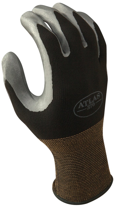 Showa 370BS-06.RT High-Flexibility Protective Gloves, S, 220 mm L, Knit Wrist Cuff, Nitrile Coating, Nitrile Glove