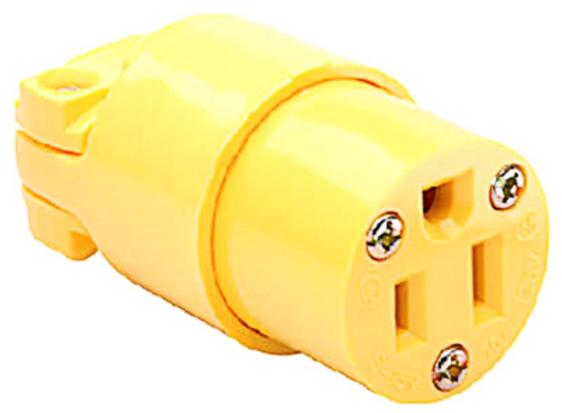 Legrand 4887YCC10 Electrical Connector, 2 -Pole, 15 A, 125 V, NEMA: NEMA 5-15R, Yellow