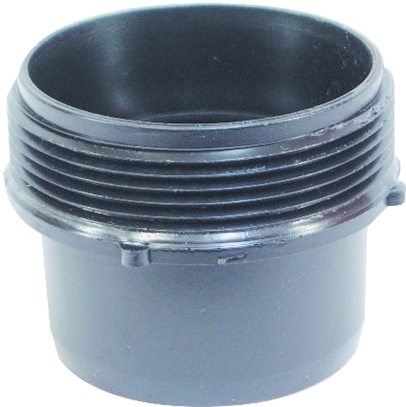 US Hardware RV-331B Sewer Adapter, 3 in ID, Male Threaded x Hose, ABS, Black