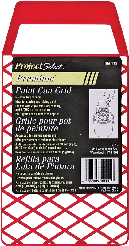 Linzer RM115 Bucket Grid, 9 in L, 4-3/4 in W, Plastic, Red, For: 1 gal Cans