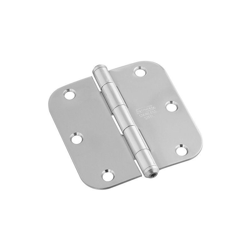 National Hardware N225-961 Door Hinge, Stainless Steel, Non-Rising, Removable Pin, Full-Mortise Mounting, 55 lb