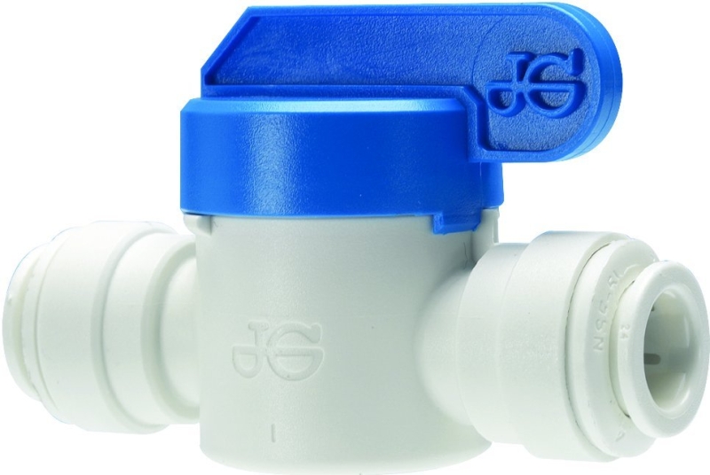 John Guest PPSV041212WP Straight Shut-Off Valve, 3/8 in Connection, Tube, 150 psi Pressure, Manual Actuator