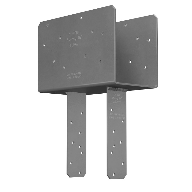 Simpson Strong-Tie CCQ Series CCQ66SDS2.5 Column Cap, 5-1/2 in Post/Joist, Steel, Painted, Pack of 3