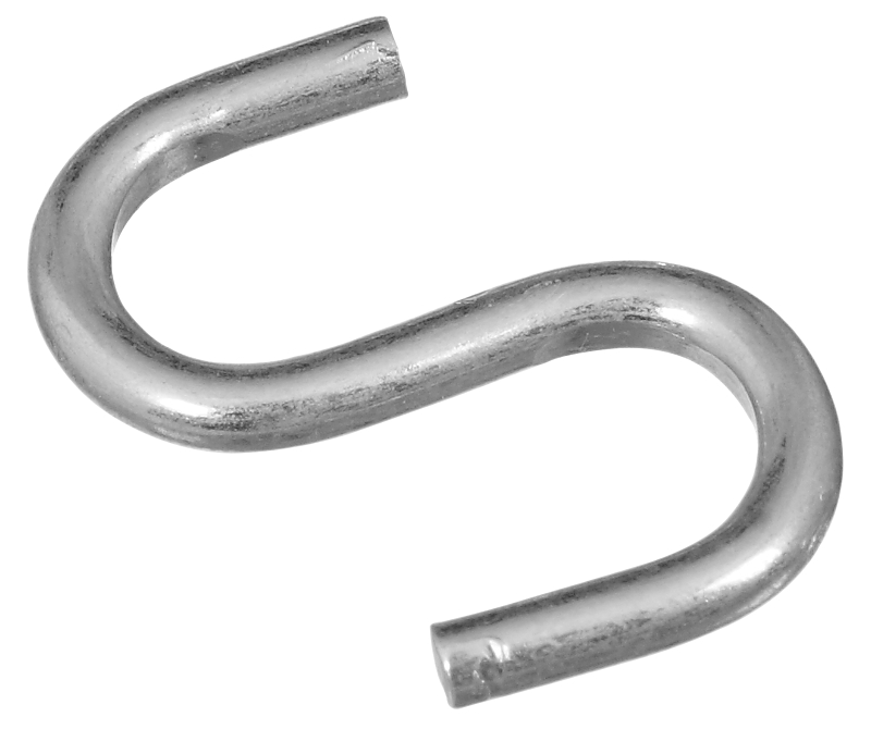 National Hardware N121-566 Open S-Hook, 20 lb Working Load, 3/32 in Dia Wire, Steel, Zinc-Plated, Pack of 100
