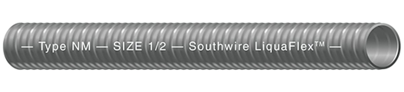 Southwire Ultratite 55094221 Flexible Conduit, 1/2 in, 25 ft L, PVC, Gray