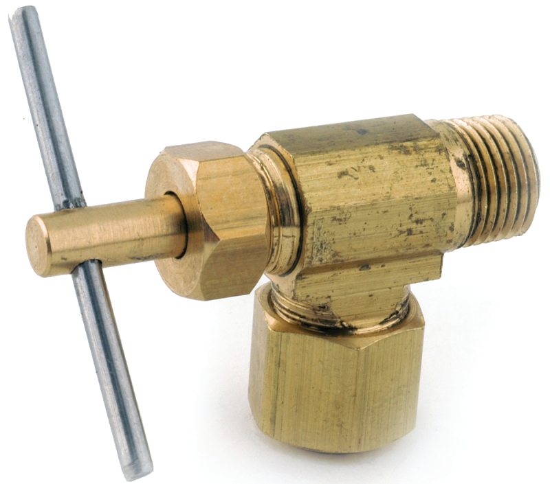 Anderson Metals 759103-0402 Straight Needle Shut-Off Valve, 1/4 x 1/8 in Connection, Compression x MIP, 150 psi Pressure
