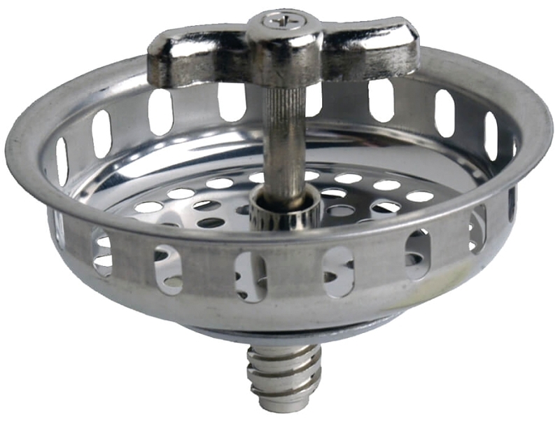 Danco 86800 Twist Tight Basket Strainer, 3-1/2 in Dia, Stainless Steel, Chrome