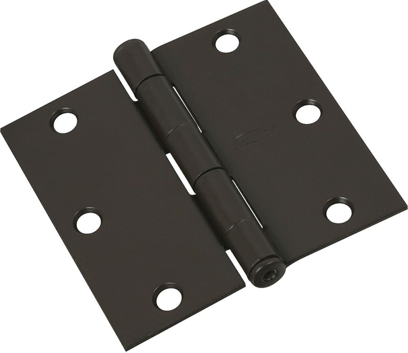 National Hardware N830-205 Door Hinge, Steel, Oil-Rubbed Bronze, Non-Rising, Removable Pin, Full-Mortise Mounting, 50 lb