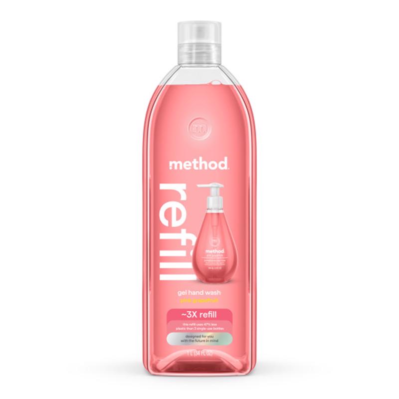 Method Pink Grapefruit Scent Gel Hand Wash 34 oz, Pack of 4
