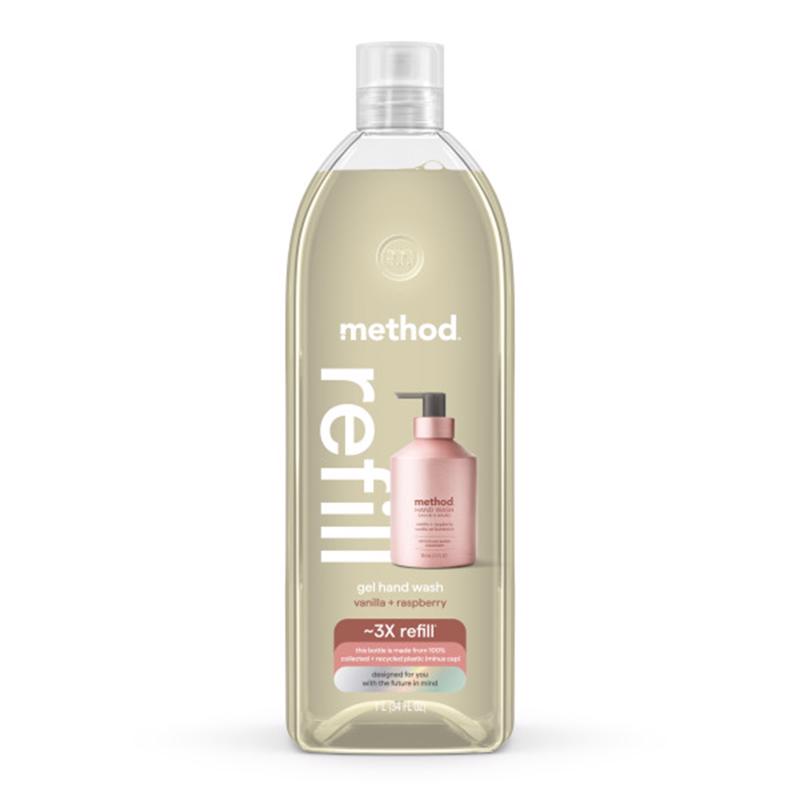 Method Vanilla & Raspberry Scent Gel Hand Wash 34 oz, Pack of 4