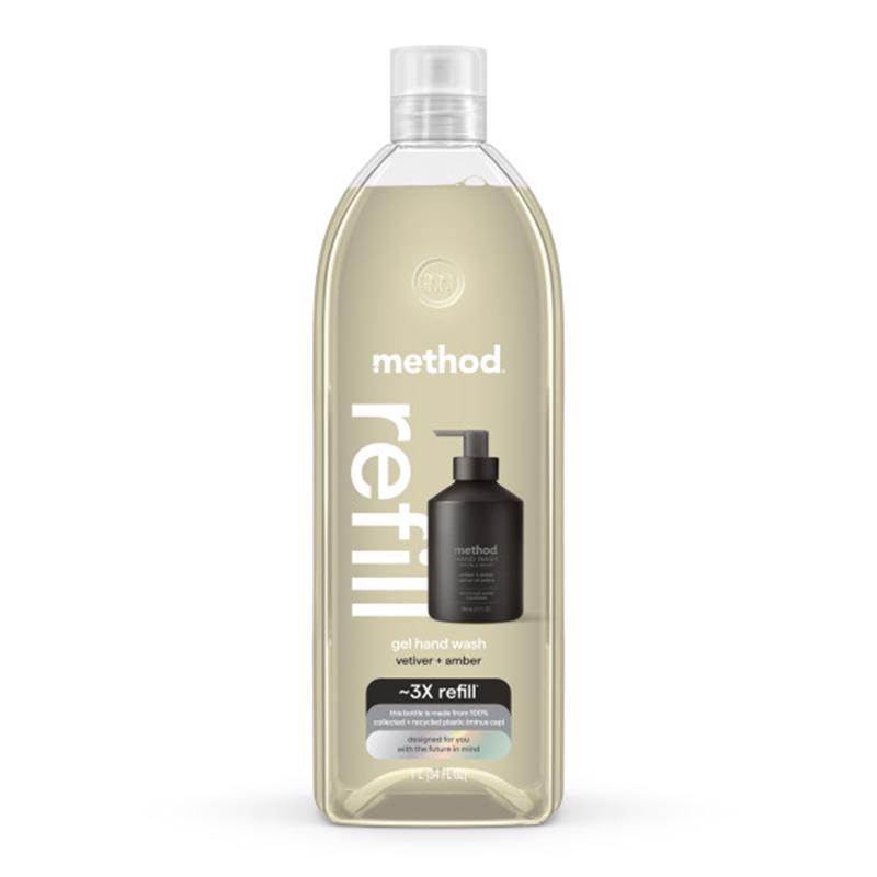Method Vetiver & Amber Scent Gel Hand Wash 34 oz, Pack of 4