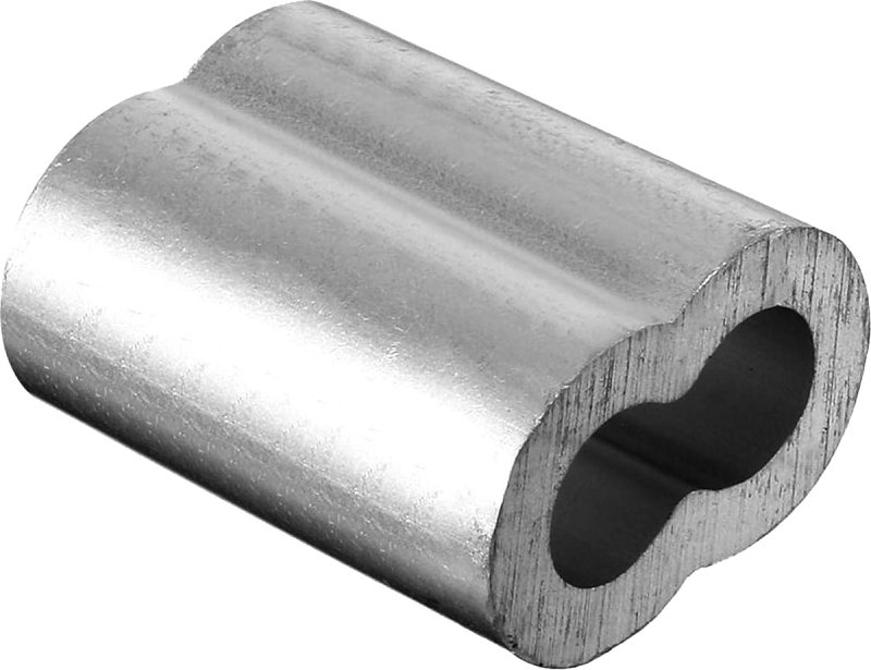 Baron ACSL-116 Oval Cable Sleeve, 1/16 in Dia Cable, 3/8 in L, Aluminum