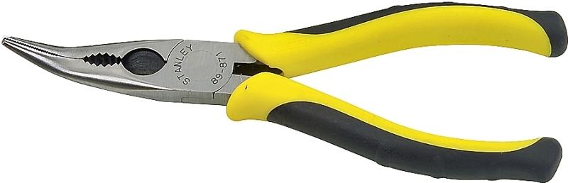 STANLEY 89-871 Nose Plier, 6-3/8 in OAL, 11/16 in Cutting Capacity, 1-1/4 in Jaw Opening, Black/Yellow Handle