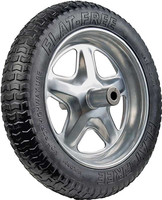 Jackson SFFTCC Flat-Free Tire, 16 in Tire, 16 in Dia Tire, 3-1/2 in W Tire, Knobby Tread, Rubber Tire