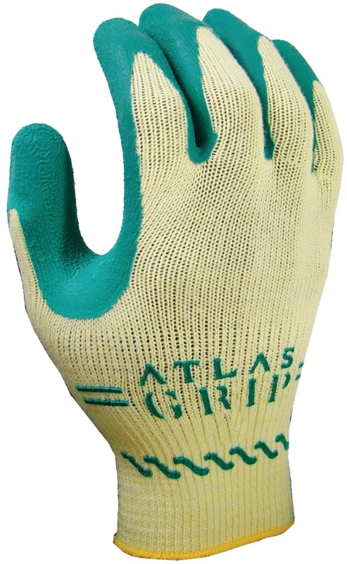 Showa 310GXS-06.RT Ergonomic Protective Gloves, XS, 17.5 cm L, Knit Wrist Cuff, Latex Coating, Cotton/Polyester Glove