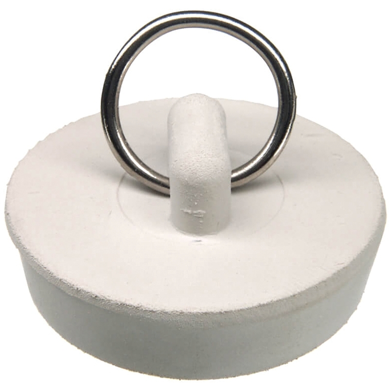 Danco 80227 Drain Stopper, Rubber, White, For: Universal Kitchen and Bathroom Sinks with 1-1/2 in Drain