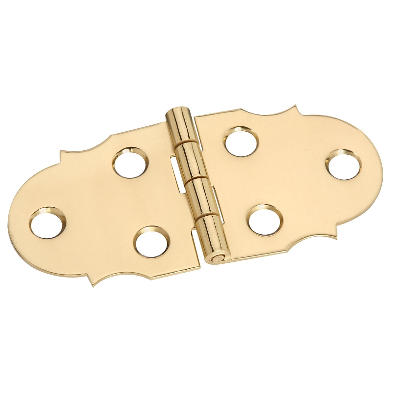 National Hardware N211-805 Decorative Hinge, 1.31 in H Door Leaf, 0.06 in Thick Door Leaf, Brass, 6 lb