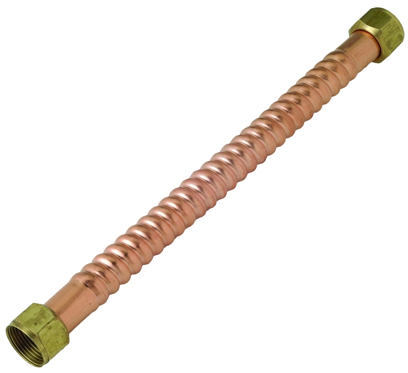 BrassCraft Copper-Flex Series WB00-18N Water Heater Connector, 3/4 in, FIP, Copper, 18 in L, 25/CS